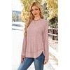 image:imageWIHOLL Long Sleeve Shirts for Women Fall Sweaters Lightweight Trendy Tops2pink