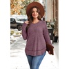 image:imageWIHOLL Long Sleeve Shirts for Women Fall Sweaters Lightweight Trendy Tops2purple