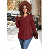 image:imageWIHOLL Long Sleeve Shirts for Women Fall Sweaters Lightweight Trendy Tops2red