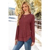 image:imageWIHOLL Long Sleeve Shirts for Women Fall Sweaters Lightweight Trendy Tops2red