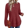 image:imageWIHOLL Long Sleeve Shirts for Women Fall Sweaters Lightweight Trendy Tops2red