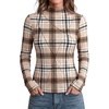 image:imageWIHOLL Long Sleeve Shirts for Women Fall Tops Casual OutfitsBrown Plaid