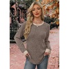 image:imageWIHOLL Long Sleeve Shirts for Women Lightweight Sweaters Fall Outfits 2026 Color Block Winter Clothing Dressy Casual Soft01khaki