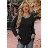 image:imageWIHOLL Long Sleeve Shirts for Women Lightweight Sweaters Fall Outfits 2026 Color Block Winter Clothing Dressy Casual Soft02black