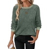 image:imageWIHOLL Long Sleeve Shirts for Women Lightweight Sweaters Fall Outfits 2026 Color Block Winter Clothing Dressy Casual Soft02green