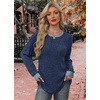 image:imageWIHOLL Long Sleeve Shirts for Women Lightweight Sweaters Fall Outfits 2026 Color Block Winter Clothing Dressy Casual Soft02navy Blue