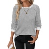 image:imageWIHOLL Long Sleeve Shirts for Women Lightweight Sweaters Fall Outfits 2026 Color Block Winter Clothing Dressy Casual Soft03grey