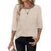 image:imageWIHOLL Long Sleeve Shirts for Women Lightweight Sweaters Fall Outfits 2026 Color Block Winter Clothing Dressy Casual Soft04apricot
