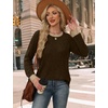 image:imageWIHOLL Long Sleeve Shirts for Women Lightweight Sweaters Fall Outfits 2026 Color Block Winter Clothing Dressy Casual Soft05brown