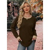 image:imageWIHOLL Long Sleeve Shirts for Women Lightweight Sweaters Fall Outfits 2026 Color Block Winter Clothing Dressy Casual Soft05brown