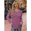 image:imageWIHOLL Long Sleeve Shirts for Women Lightweight Sweaters Fall Outfits 2026 Color Block Winter Clothing Dressy Casual Soft05hot Pink