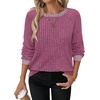 image:imageWIHOLL Long Sleeve Shirts for Women Lightweight Sweaters Fall Outfits 2026 Color Block Winter Clothing Dressy Casual Soft05hot Pink