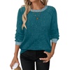 image:imageWIHOLL Long Sleeve Shirts for Women Lightweight Sweaters Fall Outfits 2026 Color Block Winter Clothing Dressy Casual Soft05teal Blue