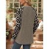 image:imageWIHOLL Long Sleeve Shirts for Women Lightweight Sweaters Fall Outfits 2026 Color Block Winter Clothing Dressy Casual Soft08apricot Leopard
