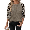 image:imageWIHOLL Long Sleeve Shirts for Women Lightweight Sweaters Fall Outfits 2026 Color Block Winter Clothing Dressy Casual Soft08apricot Leopard