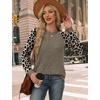 image:imageWIHOLL Long Sleeve Shirts for Women Lightweight Sweaters Fall Outfits 2026 Color Block Winter Clothing Dressy Casual Soft08apricot Leopard