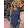 image:imageWIHOLL Long Sleeve Shirts for Women Lightweight Sweaters Fall Outfits 2026 Color Block Winter Clothing Dressy Casual Soft08blue Plaid