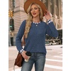 image:imageWIHOLL Long Sleeve Shirts for Women Lightweight Sweaters Fall Outfits 2026 Color Block Winter Clothing Dressy Casual Soft08blue Plaid