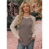 image:imageWIHOLL Long Sleeve Shirts for Women Lightweight Sweaters Fall Outfits 2026 Color Block Winter Clothing Dressy Casual Soft08coffee Apricot