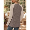 image:imageWIHOLL Long Sleeve Shirts for Women Lightweight Sweaters Fall Outfits 2026 Color Block Winter Clothing Dressy Casual Soft08coffee Apricot