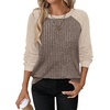 image:imageWIHOLL Long Sleeve Shirts for Women Lightweight Sweaters Fall Outfits 2026 Color Block Winter Clothing Dressy Casual Soft08coffee Apricot