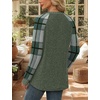 image:imageWIHOLL Long Sleeve Shirts for Women Lightweight Sweaters Fall Outfits 2026 Color Block Winter Clothing Dressy Casual Soft08green Plaid