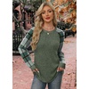 image:imageWIHOLL Long Sleeve Shirts for Women Lightweight Sweaters Fall Outfits 2026 Color Block Winter Clothing Dressy Casual Soft08green Plaid
