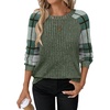 image:imageWIHOLL Long Sleeve Shirts for Women Lightweight Sweaters Fall Outfits 2026 Color Block Winter Clothing Dressy Casual Soft08green Plaid