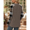 image:imageWIHOLL Long Sleeve Shirts for Women Lightweight Sweaters Fall Outfits 2026 Color Block Winter Clothing Dressy Casual Soft08khaki Plaid