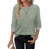 image:imageWIHOLL Long Sleeve Shirts for Women Lightweight Sweaters Fall Outfits 2026 Color Block Winter Clothing Dressy Casual Soft08light Green