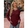 image:imageWIHOLL Long Sleeve Shirts for Women Lightweight Sweaters Fall Outfits 2026 Color Block Winter Clothing Dressy Casual Soft08red