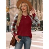 image:imageWIHOLL Long Sleeve Shirts for Women Lightweight Sweaters Fall Outfits 2026 Color Block Winter Clothing Dressy Casual Soft08red Plaid