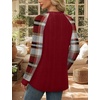 image:imageWIHOLL Long Sleeve Shirts for Women Lightweight Sweaters Fall Outfits 2026 Color Block Winter Clothing Dressy Casual Soft08red Plaid