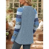 image:imageWIHOLL Long Sleeve Shirts for Women Lightweight Sweaters Fall Outfits 2026 Color Block Winter Clothing Dressy Casual Soft08sky Blue Stripes