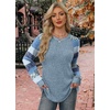 image:imageWIHOLL Long Sleeve Shirts for Women Lightweight Sweaters Fall Outfits 2026 Color Block Winter Clothing Dressy Casual Soft08sky Blue Stripes
