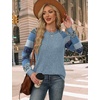 image:imageWIHOLL Long Sleeve Shirts for Women Lightweight Sweaters Fall Outfits 2026 Color Block Winter Clothing Dressy Casual Soft08sky Blue Stripes