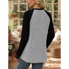 image:imageWIHOLL Long Sleeve Shirts for Women Lightweight Sweaters Fall Outfits 2026 Color Block Winter Clothing Dressy Casual SoftBlack Grey