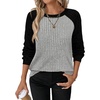 image:imageWIHOLL Long Sleeve Shirts for Women Lightweight Sweaters Fall Outfits 2026 Color Block Winter Clothing Dressy Casual SoftBlack Grey