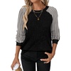 image:imageWIHOLL Long Sleeve Shirts for Women Lightweight Sweaters Fall Outfits 2026 Color Block Winter Clothing Dressy Casual SoftBlack White