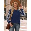 image:imageWIHOLL Long Sleeve Shirts for Women Lightweight Sweaters Fall Outfits 2026 Color Block Winter Clothing Dressy Casual SoftBlue Apricot