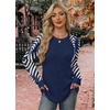 image:imageWIHOLL Long Sleeve Shirts for Women Lightweight Sweaters Fall Outfits 2026 Color Block Winter Clothing Dressy Casual SoftBlue Apricot