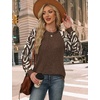 image:imageWIHOLL Long Sleeve Shirts for Women Lightweight Sweaters Fall Outfits 2026 Color Block Winter Clothing Dressy Casual SoftBrown Apricot
