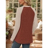 image:imageWIHOLL Long Sleeve Shirts for Women Lightweight Sweaters Fall Outfits 2026 Color Block Winter Clothing Dressy Casual SoftCaramel Apricot