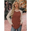 image:imageWIHOLL Long Sleeve Shirts for Women Lightweight Sweaters Fall Outfits 2026 Color Block Winter Clothing Dressy Casual SoftCaramel Apricot
