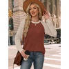 image:imageWIHOLL Long Sleeve Shirts for Women Lightweight Sweaters Fall Outfits 2026 Color Block Winter Clothing Dressy Casual SoftCaramel Apricot