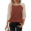 image:imageWIHOLL Long Sleeve Shirts for Women Lightweight Sweaters Fall Outfits 2026 Color Block Winter Clothing Dressy Casual SoftCaramel Apricot