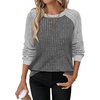 image:imageWIHOLL Long Sleeve Shirts for Women Lightweight Sweaters Fall Outfits 2026 Color Block Winter Clothing Dressy Casual SoftGrey White