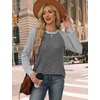image:imageWIHOLL Long Sleeve Shirts for Women Lightweight Sweaters Fall Outfits 2026 Color Block Winter Clothing Dressy Casual SoftGrey White