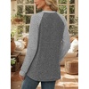 image:imageWIHOLL Long Sleeve Shirts for Women Lightweight Sweaters Fall Outfits 2026 Color Block Winter Clothing Dressy Casual SoftGrey White