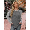 image:imageWIHOLL Long Sleeve Shirts for Women Lightweight Sweaters Fall Outfits 2026 Color Block Winter Clothing Dressy Casual SoftGrey White